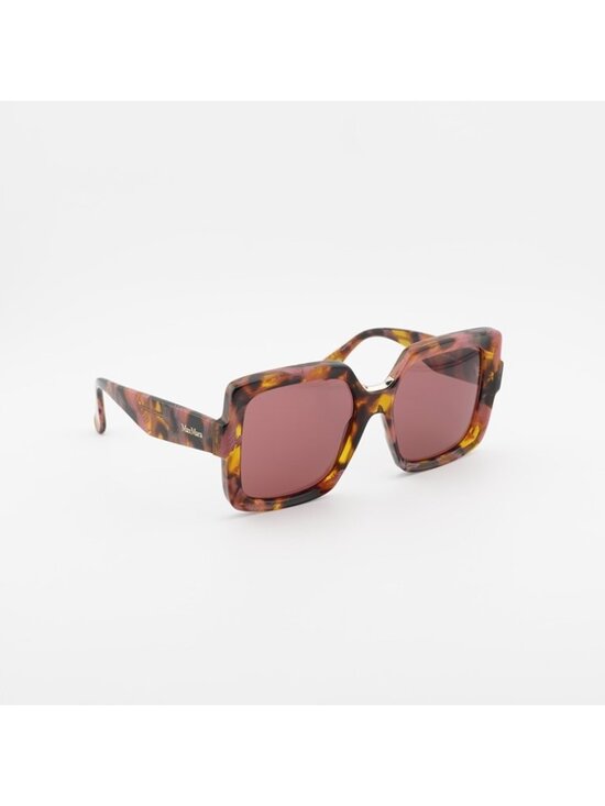 Max Mara ERNEST MM0088 55S Sunglasses Havana Square Frame, Bordeaux Lenses
